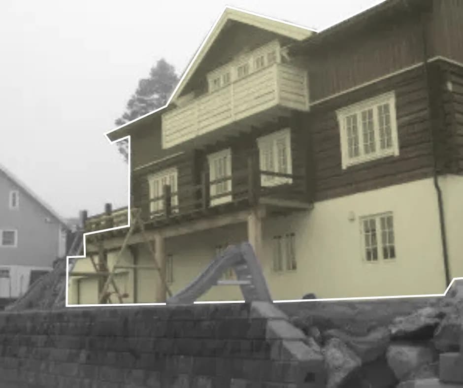 Foto fra referanseprosjektet Laftet enebolig – Frogner i Sørum (2008)